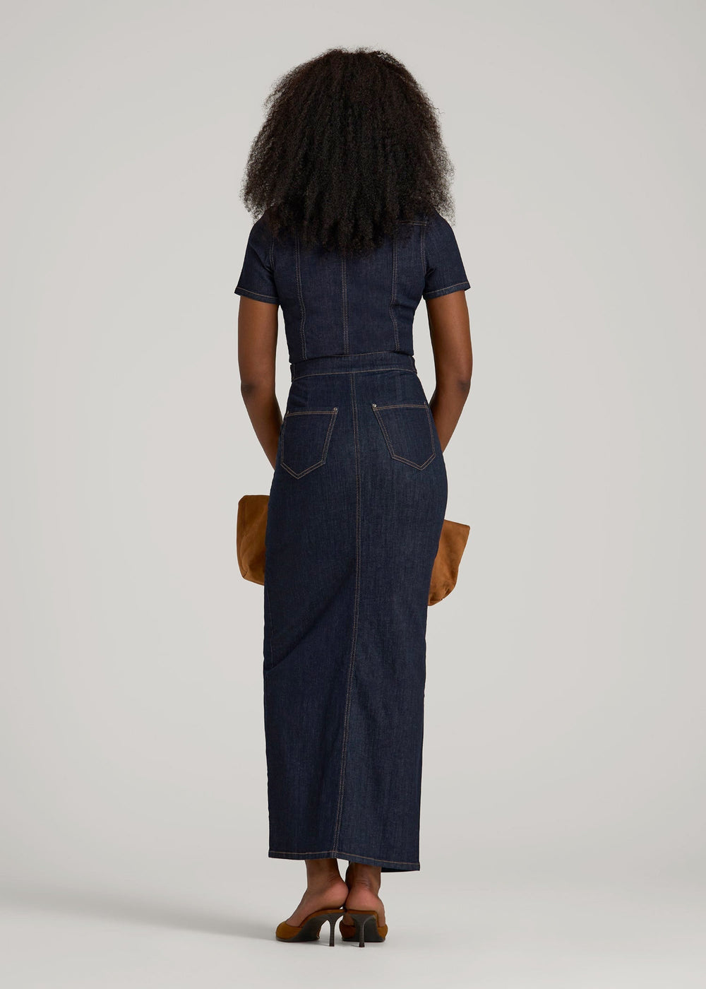 American Tall Sale | Maxi Denim Dress for Tall Women in Rinse Wash