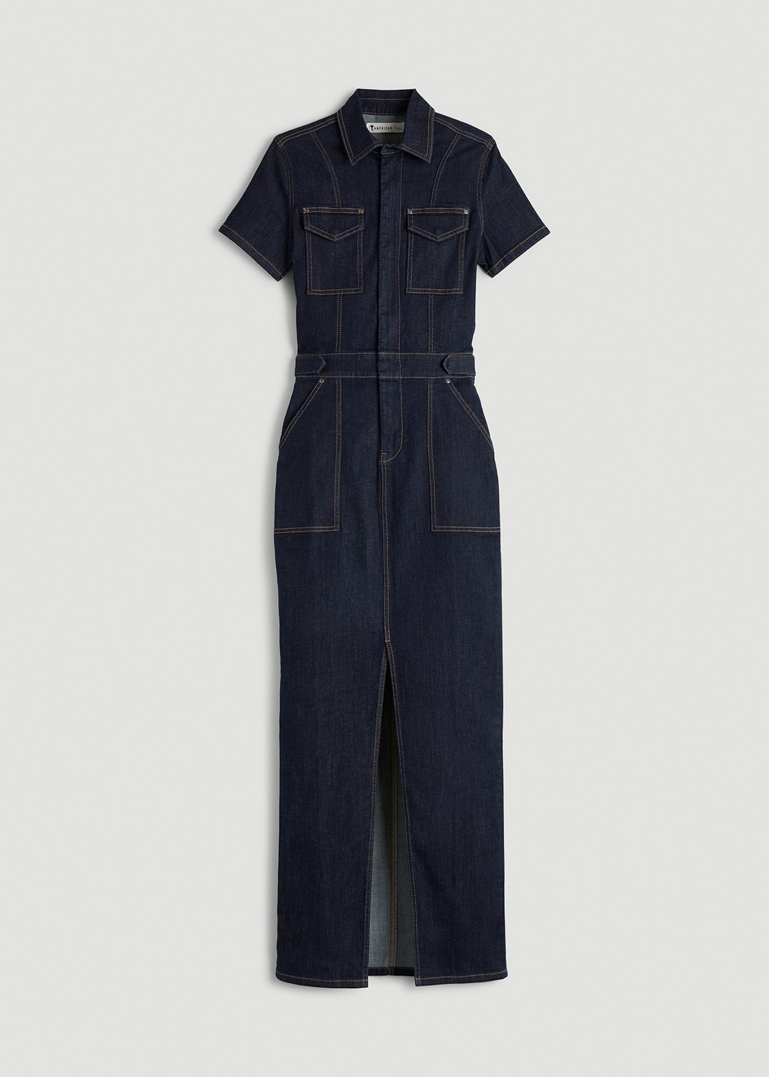 American Tall Sale | Maxi Denim Dress for Tall Women in Rinse Wash