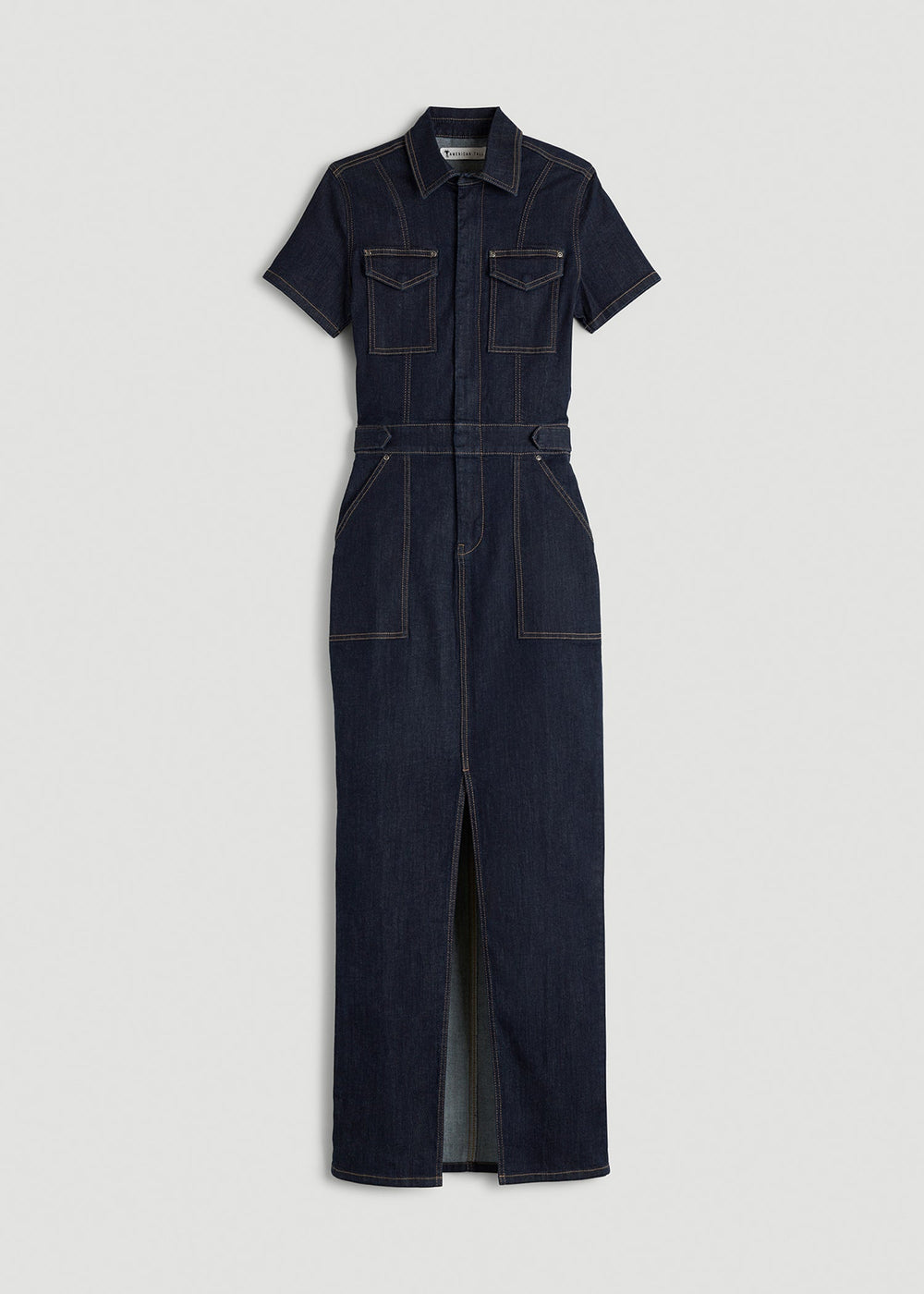 American Tall Sale | Maxi Denim Dress for Tall Women in Rinse Wash