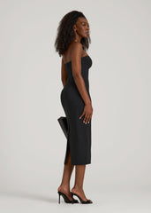 American Tall Outlet | Soft Flex Ponte Fitted Bustier Dress for Tall Women in Black
