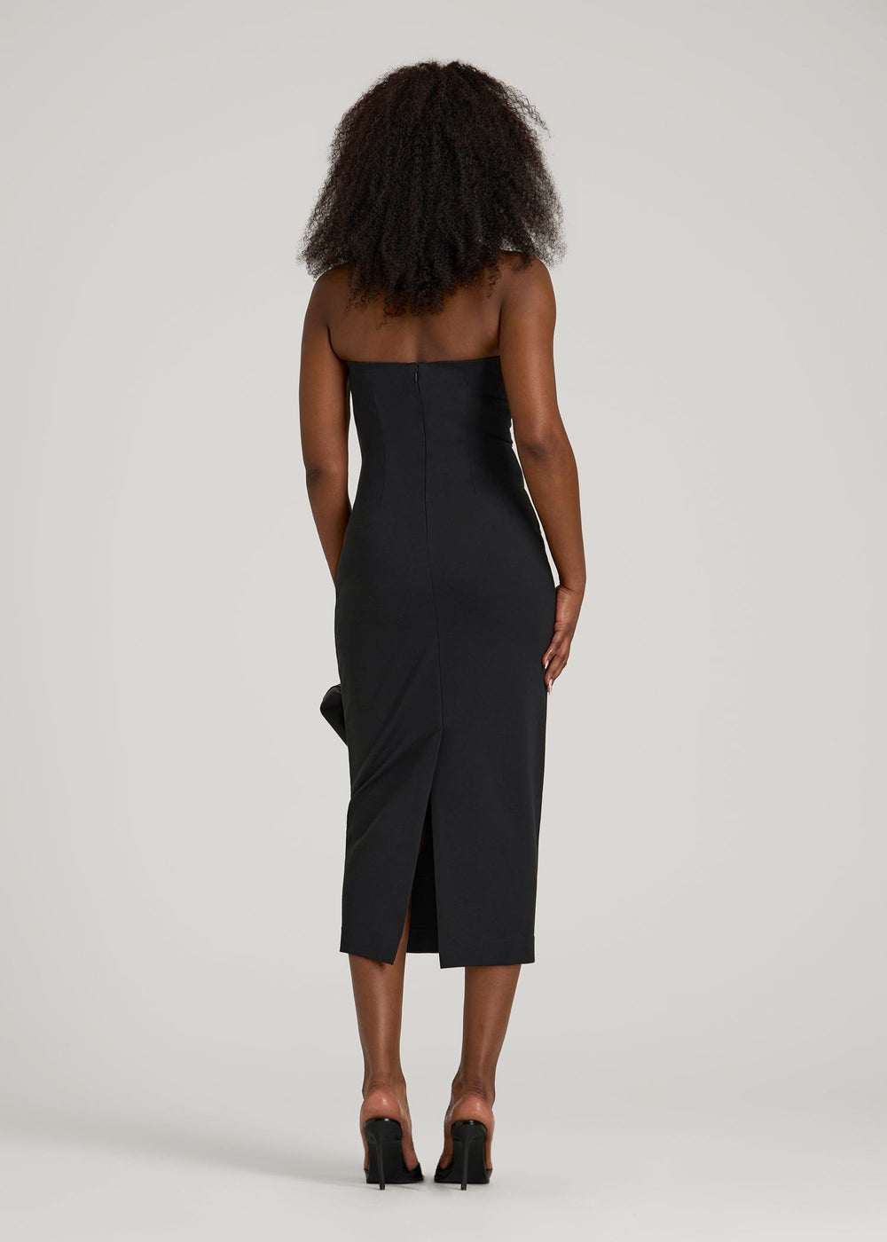 American Tall Outlet | Soft Flex Ponte Fitted Bustier Dress for Tall Women in Black