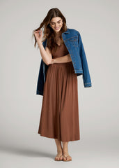 American Tall For Sale | Jersey Tank Dress with Pockets for Tall Women in Clay Brown