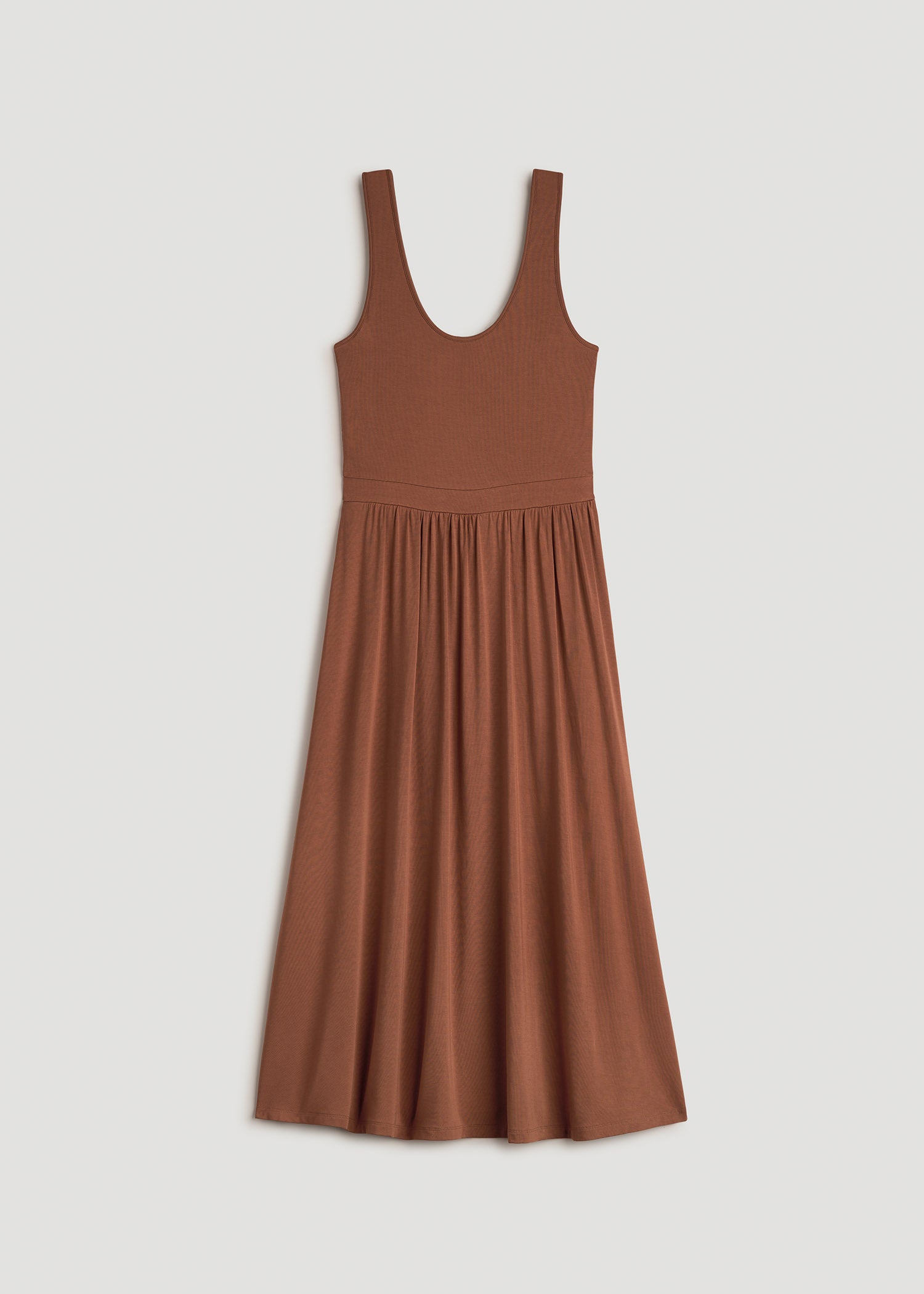 American Tall For Sale | Jersey Tank Dress with Pockets for Tall Women in Clay Brown