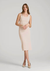 American Tall Online Shop | Midi Cross Back Sleeveless Dress for Tall Women in Shell