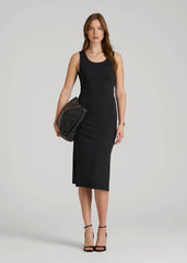 American Tall Online | Midi Cross Back Sleeveless Dress for Tall Women in Black