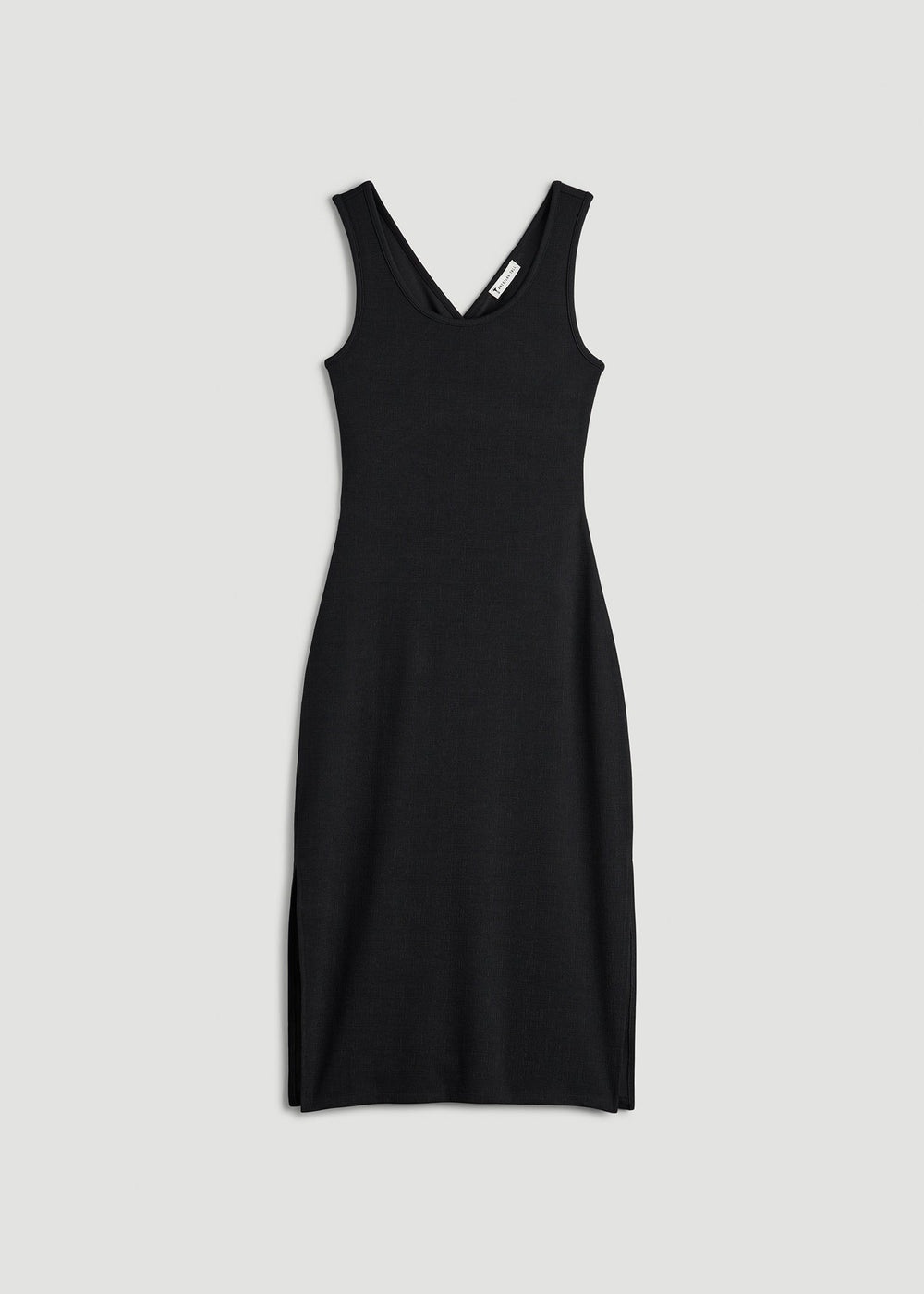 American Tall Online | Midi Cross Back Sleeveless Dress for Tall Women in Black
