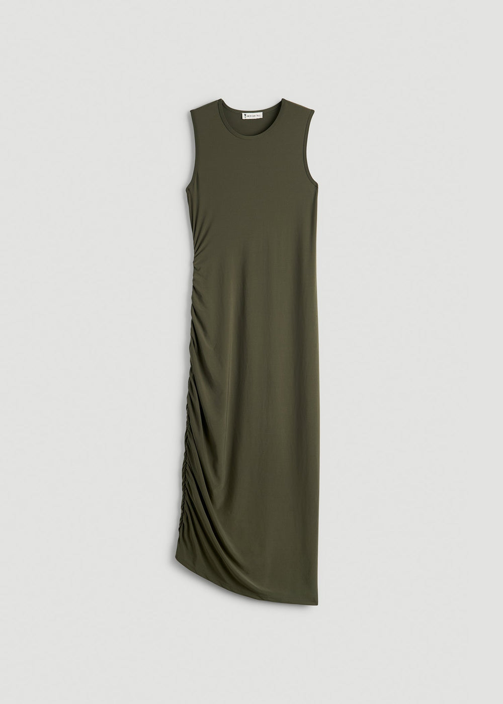 American Tall Outlet | Ruched Jersey Midi Dress for Tall Women in Forest Night