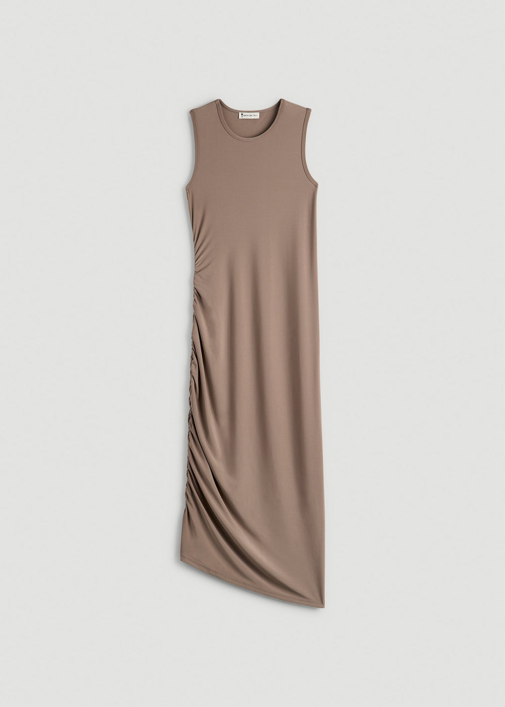 American Tall Online Shop | Ruched Jersey Midi Dress for Tall Women in Dark Sand