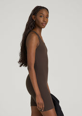 American Tall Discount | Balance Scoopneck Romper for Tall Women in Espresso