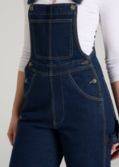 American Tall Online | Denim Overalls for Tall Women in Deep Indigo Wash