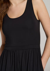 American Tall For Sale | Jersey Tank Wide-Leg Jumpsuit with Pockets for Tall Women in Black