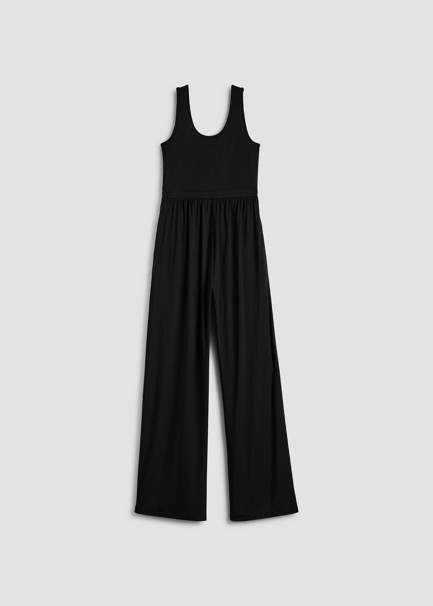 American Tall For Sale | Jersey Tank Wide-Leg Jumpsuit with Pockets for Tall Women in Black