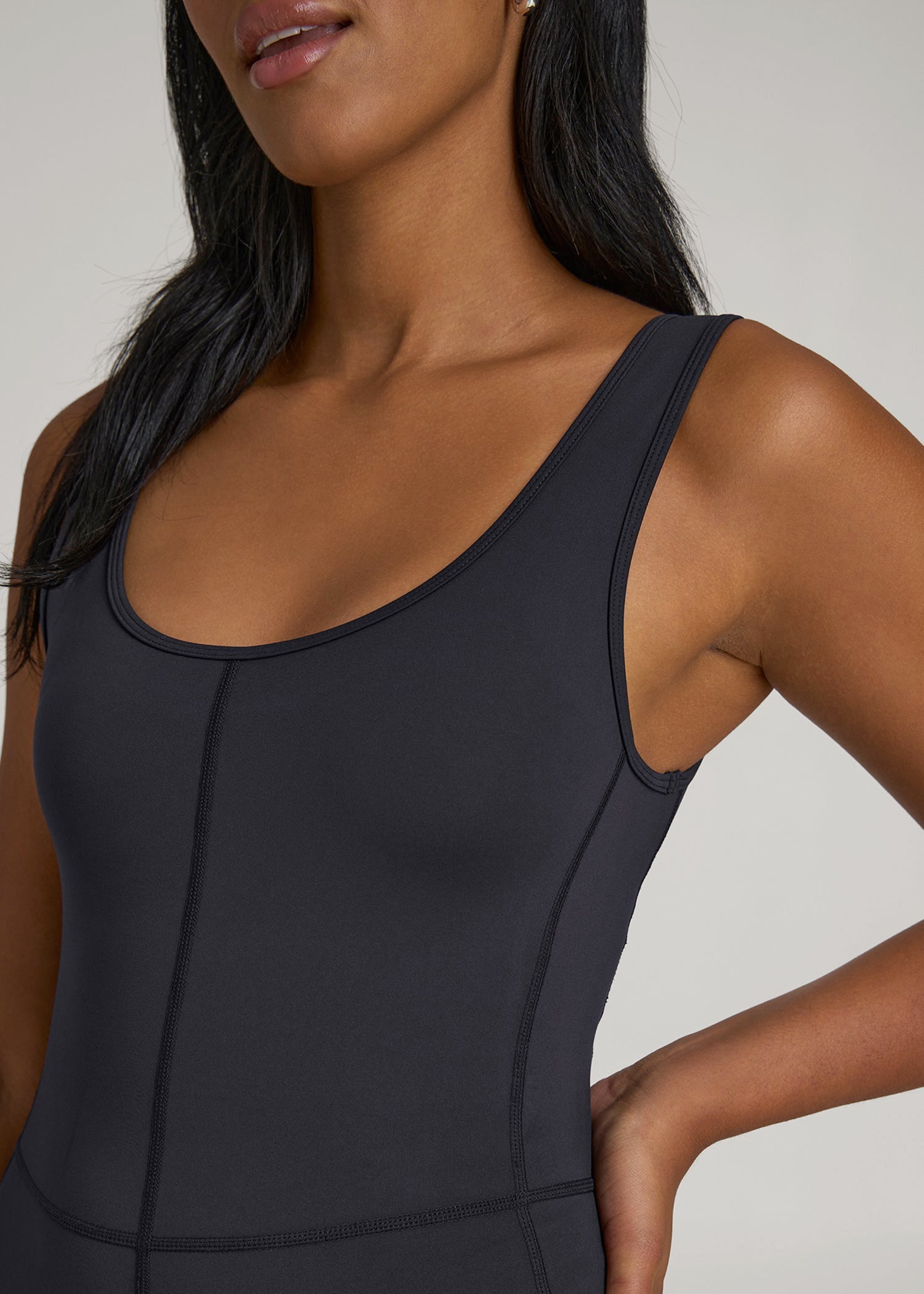 American Tall Sale | Balance Scoop Neck Jumpsuit for Tall Women in Black