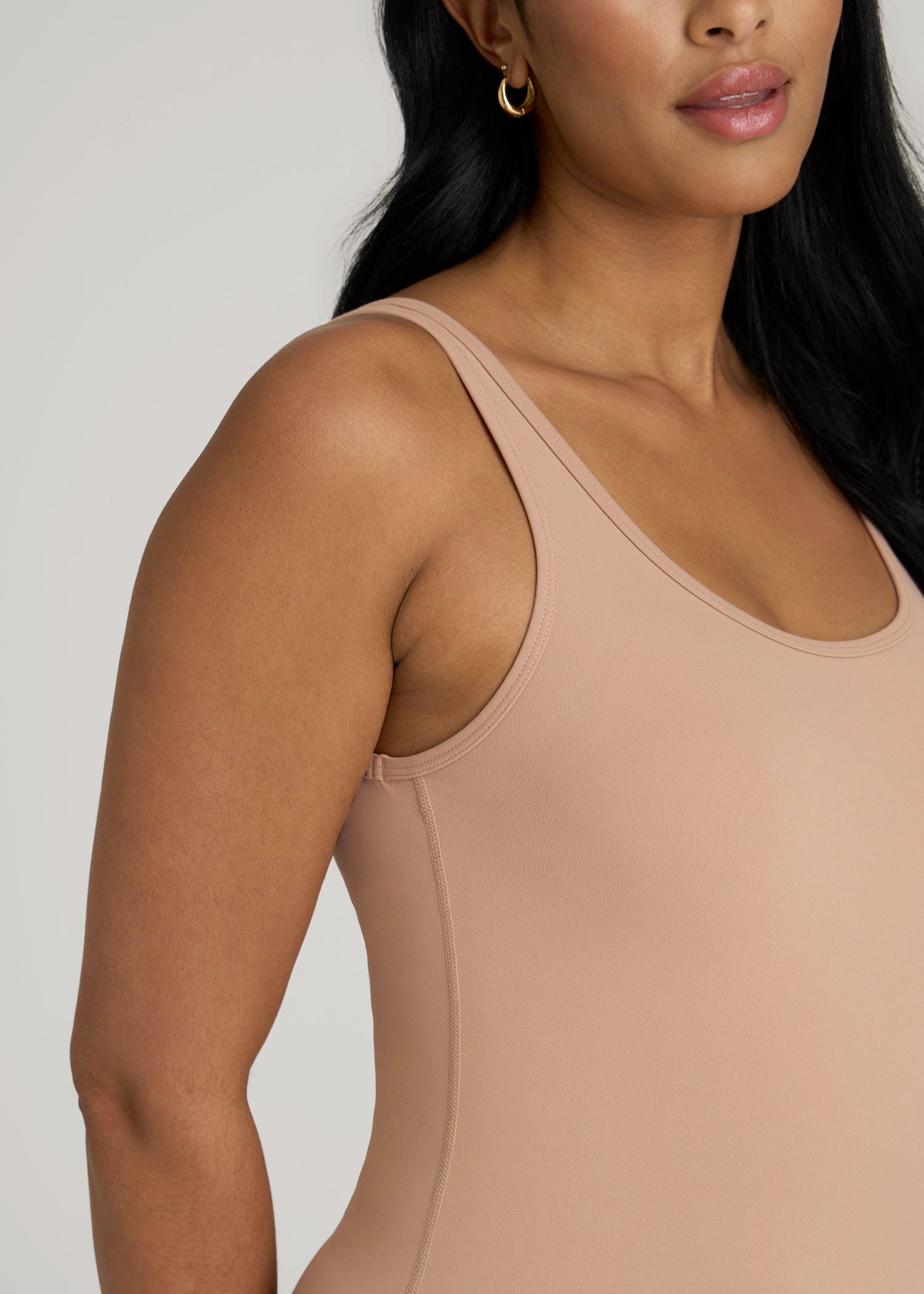 American Tall Sale | Balance Scoopneck Romper for Tall Women in Sun Tan