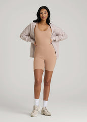 American Tall Sale | Balance Scoopneck Romper for Tall Women in Sun Tan