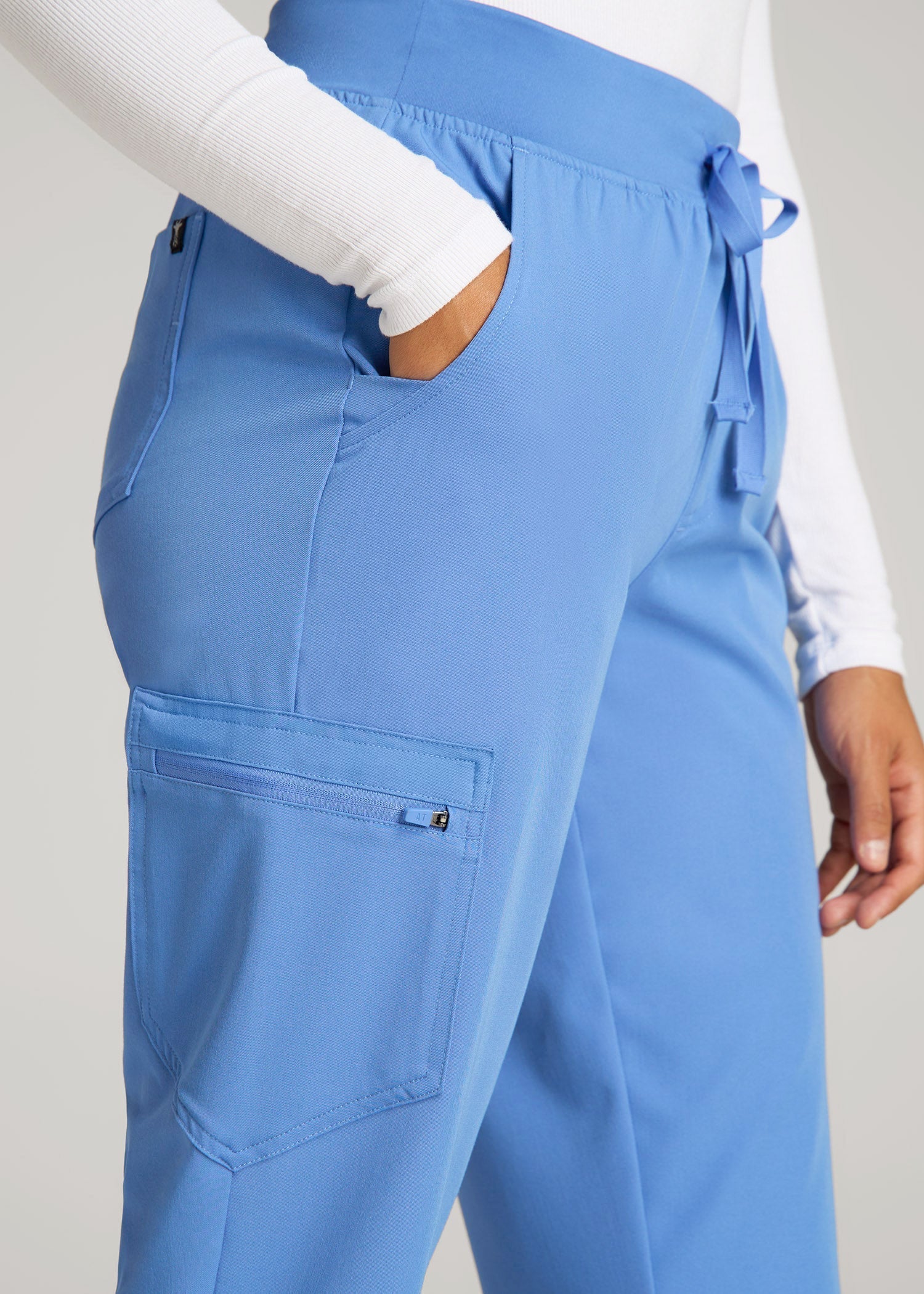 American Tall Discount | Scrub Joggers for Tall Women in Deep Sky Blue
