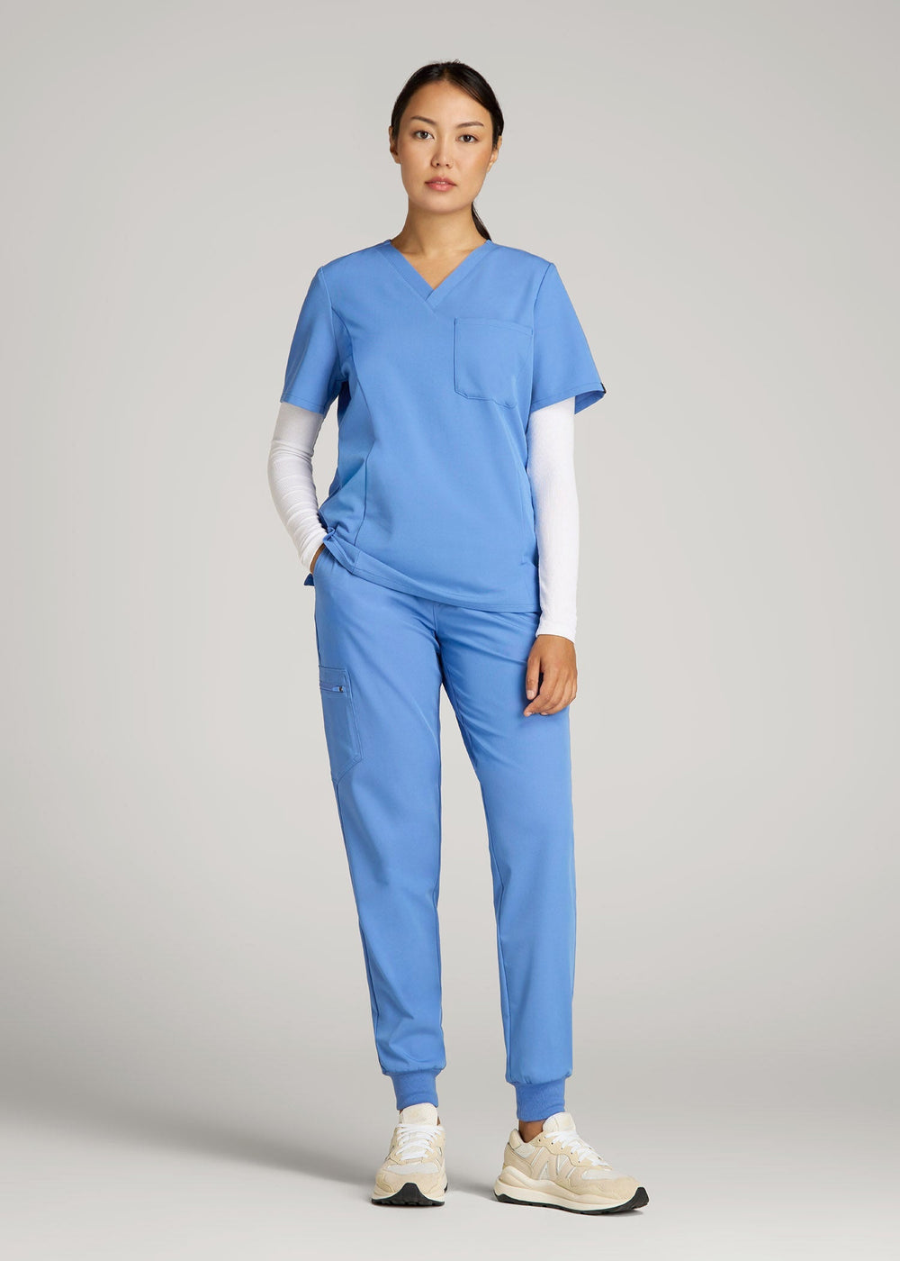 American Tall Discount | Scrub Joggers for Tall Women in Deep Sky Blue