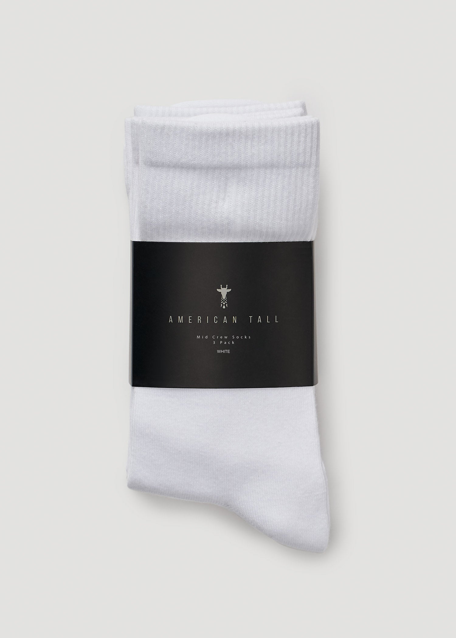 American Tall For Sale | Mid Crew Socks (X-Large Size: 10-13) for Tall Women in White