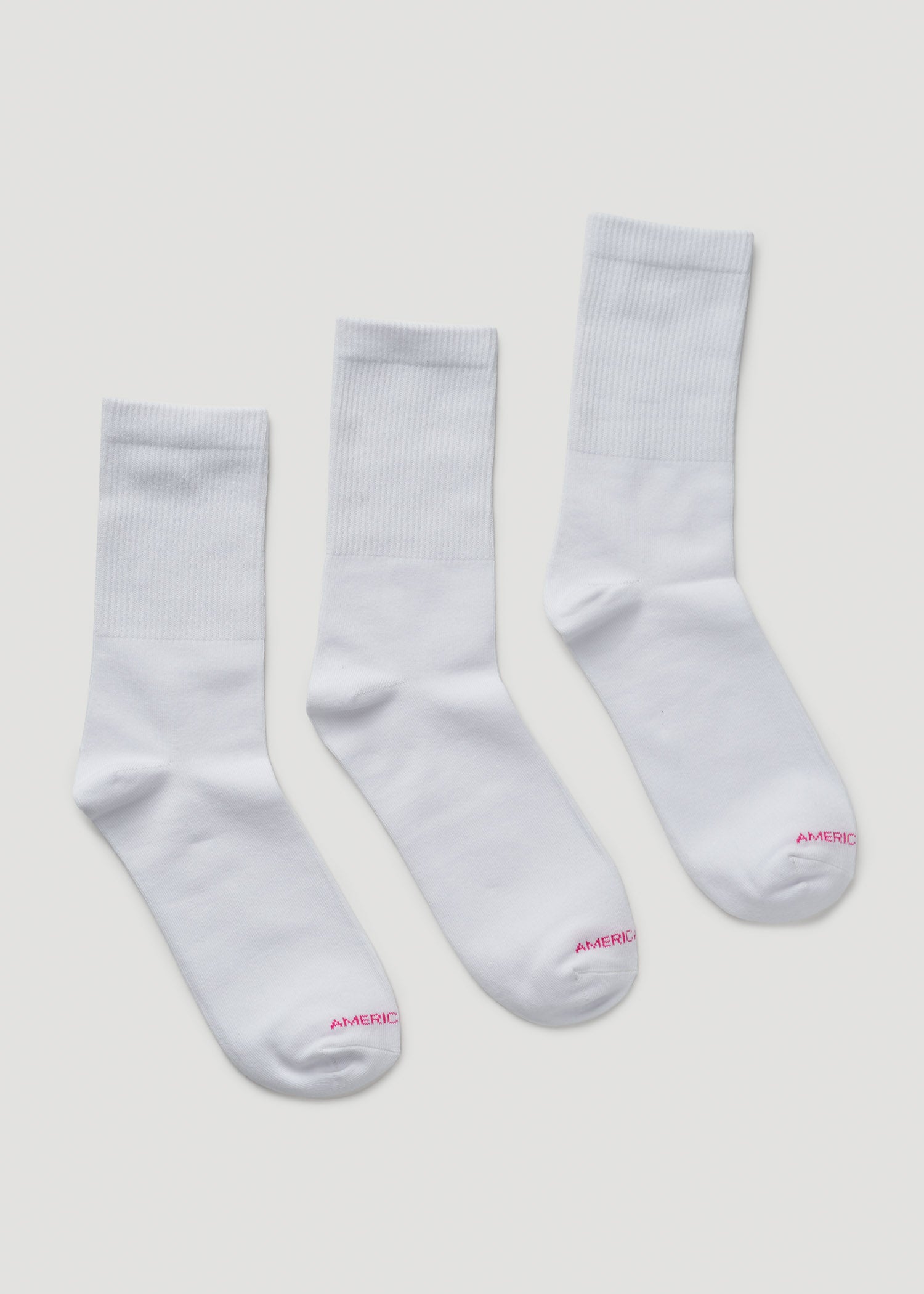 American Tall For Sale | Mid Crew Socks (X-Large Size: 10-13) for Tall Women in White