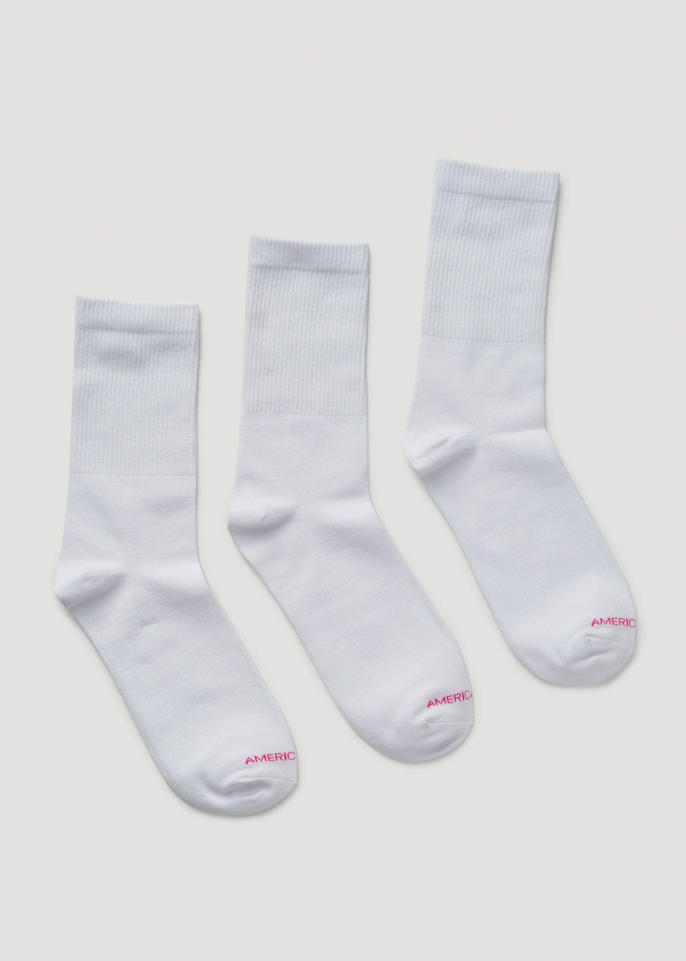 American Tall For Sale | Mid Crew Socks (X-Large Size: 10-13) for Tall Women in White