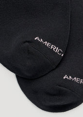 American Tall Discount | Mid Crew Socks (X-Large Size: 10-13) for Tall Women in Black