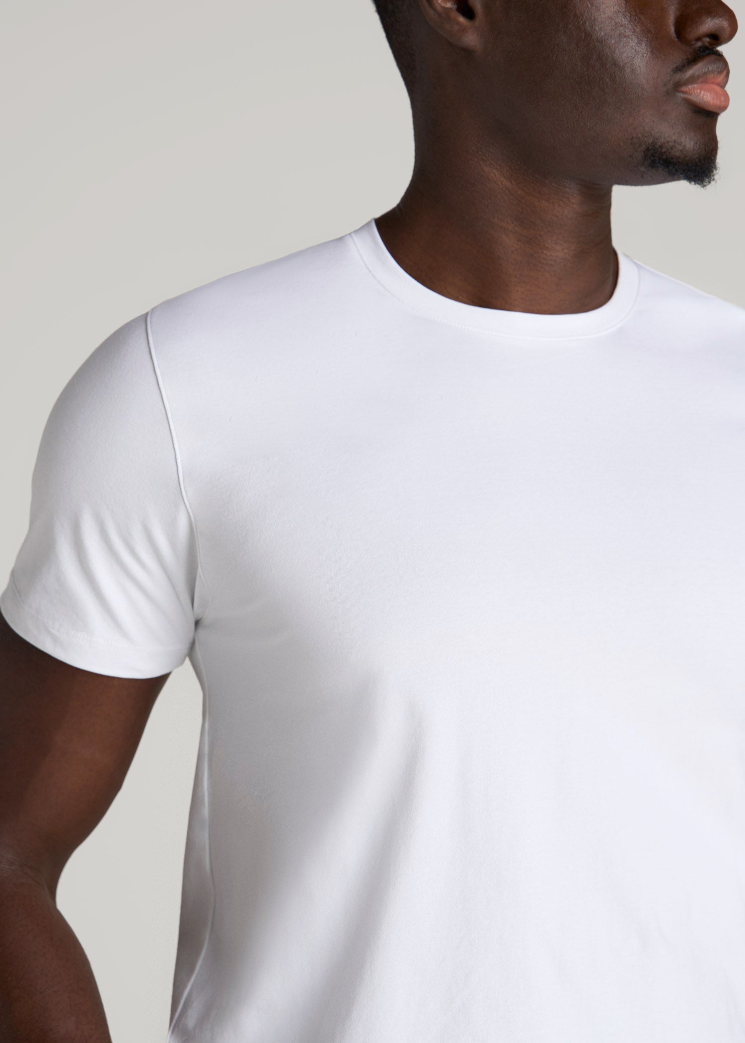 American Tall Outlet | The Essential Modern Fit Crewneck Tee for Tall Men in White