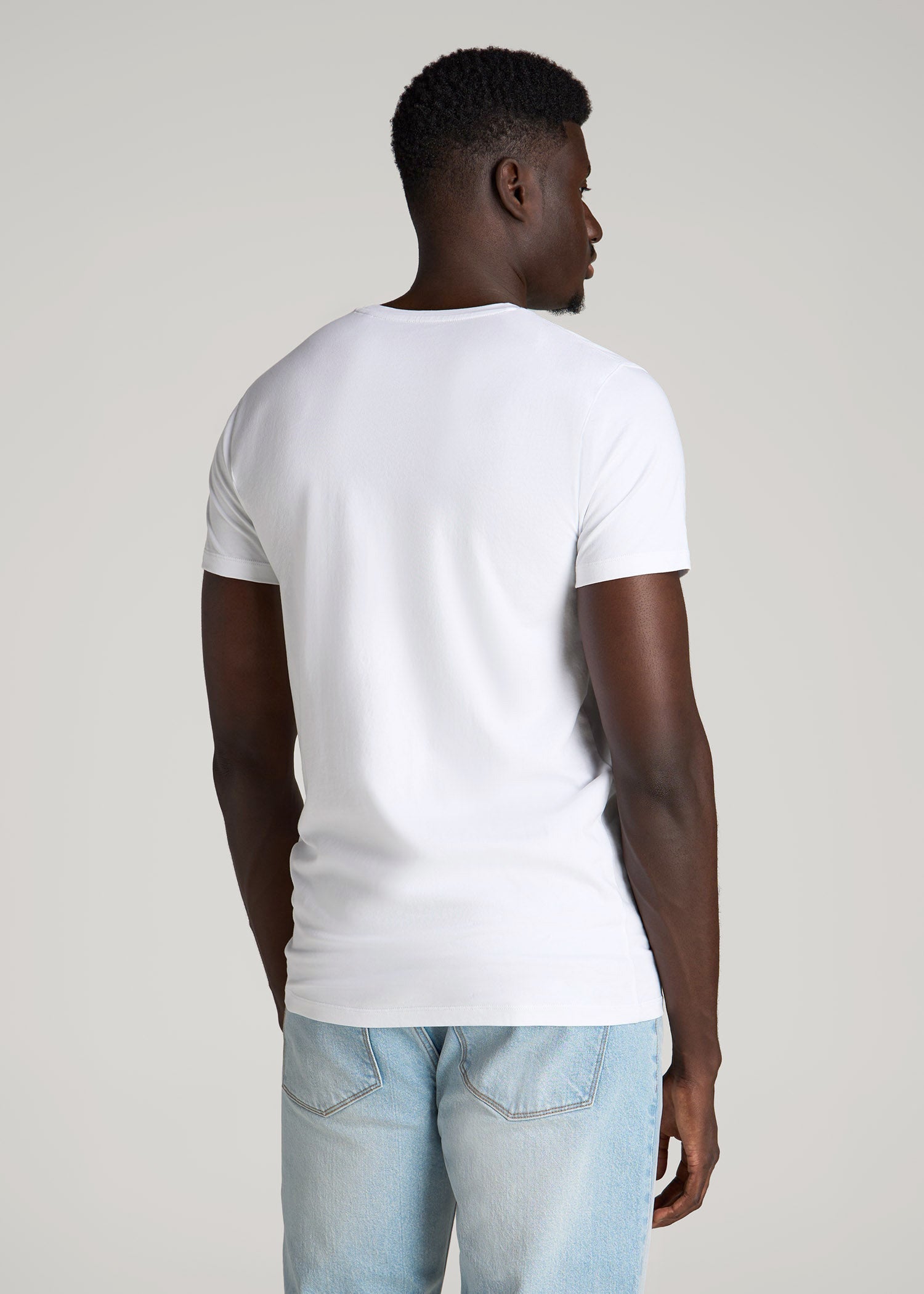 American Tall Outlet | The Essential Modern Fit Crewneck Tee for Tall Men in White
