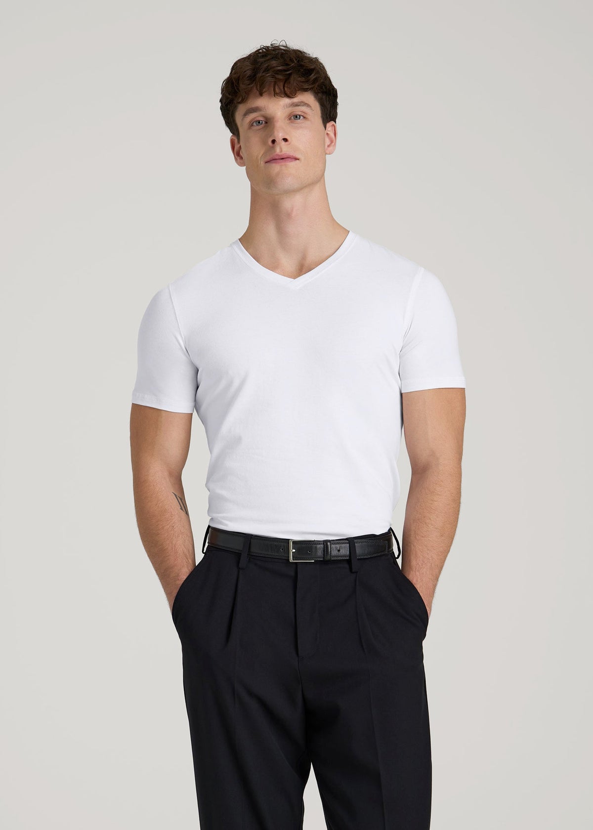 American Tall For Sale | The Essential Slim Fit V-Neck Tee for Tall Men in White