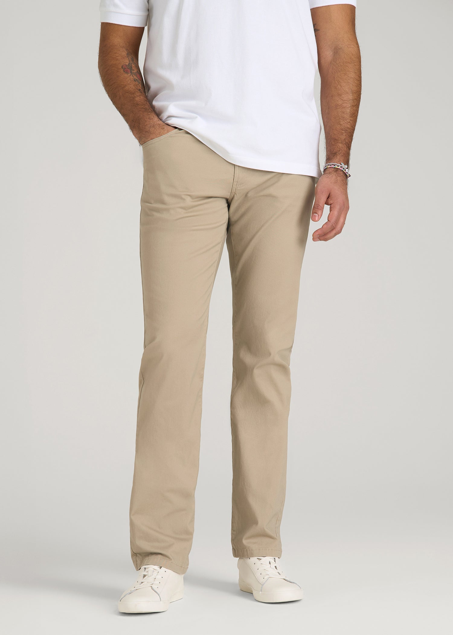 American Tall Online | Carman TAPERED Fit Five Pocket Pants for Tall Men in Desert Khaki