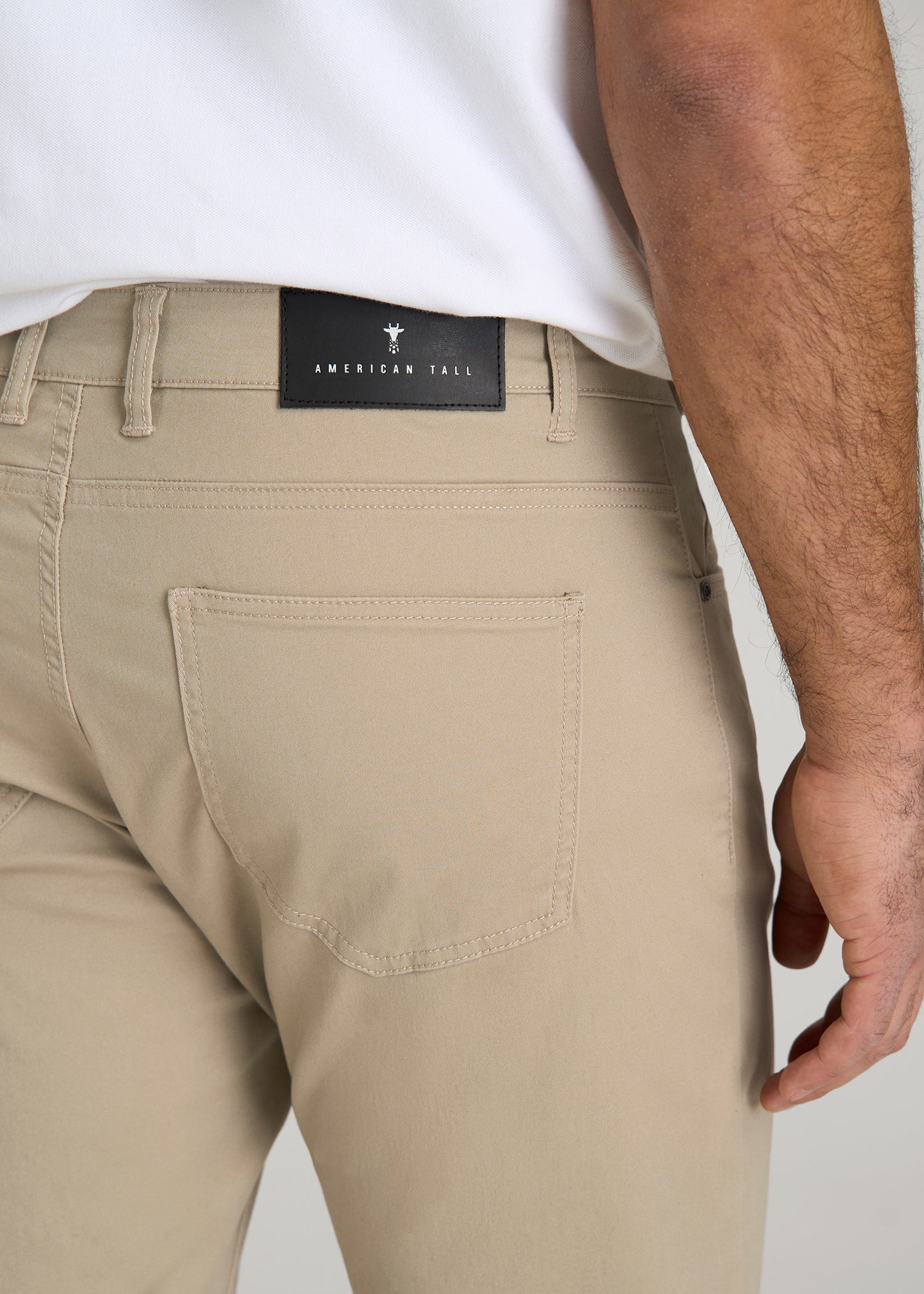 American Tall Online | Carman TAPERED Fit Five Pocket Pants for Tall Men in Desert Khaki