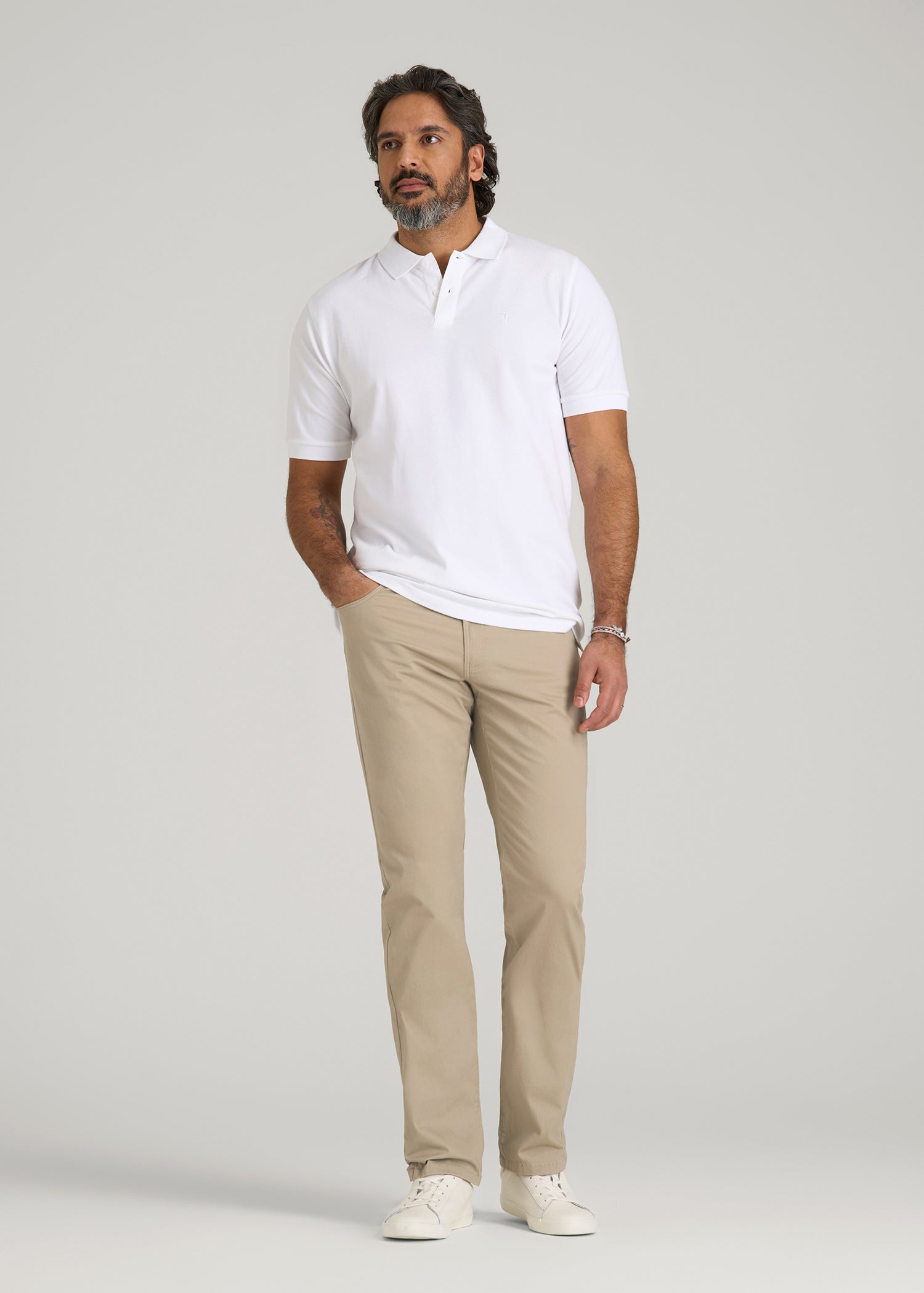 American Tall Online | Carman TAPERED Fit Five Pocket Pants for Tall Men in Desert Khaki