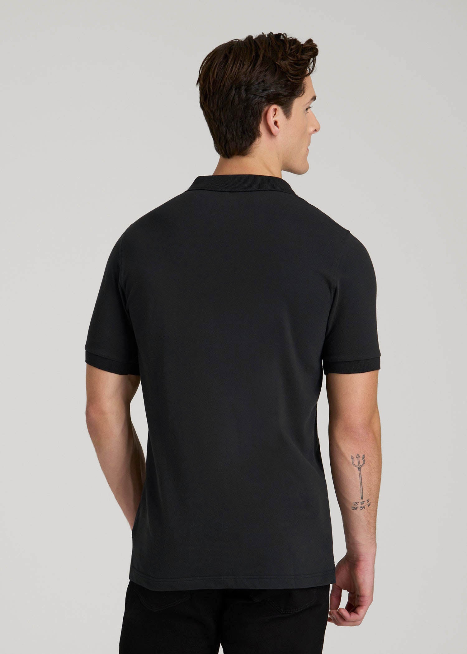 American Tall Sale | Classic Polo with Embroidered Logo for Tall Men in Black