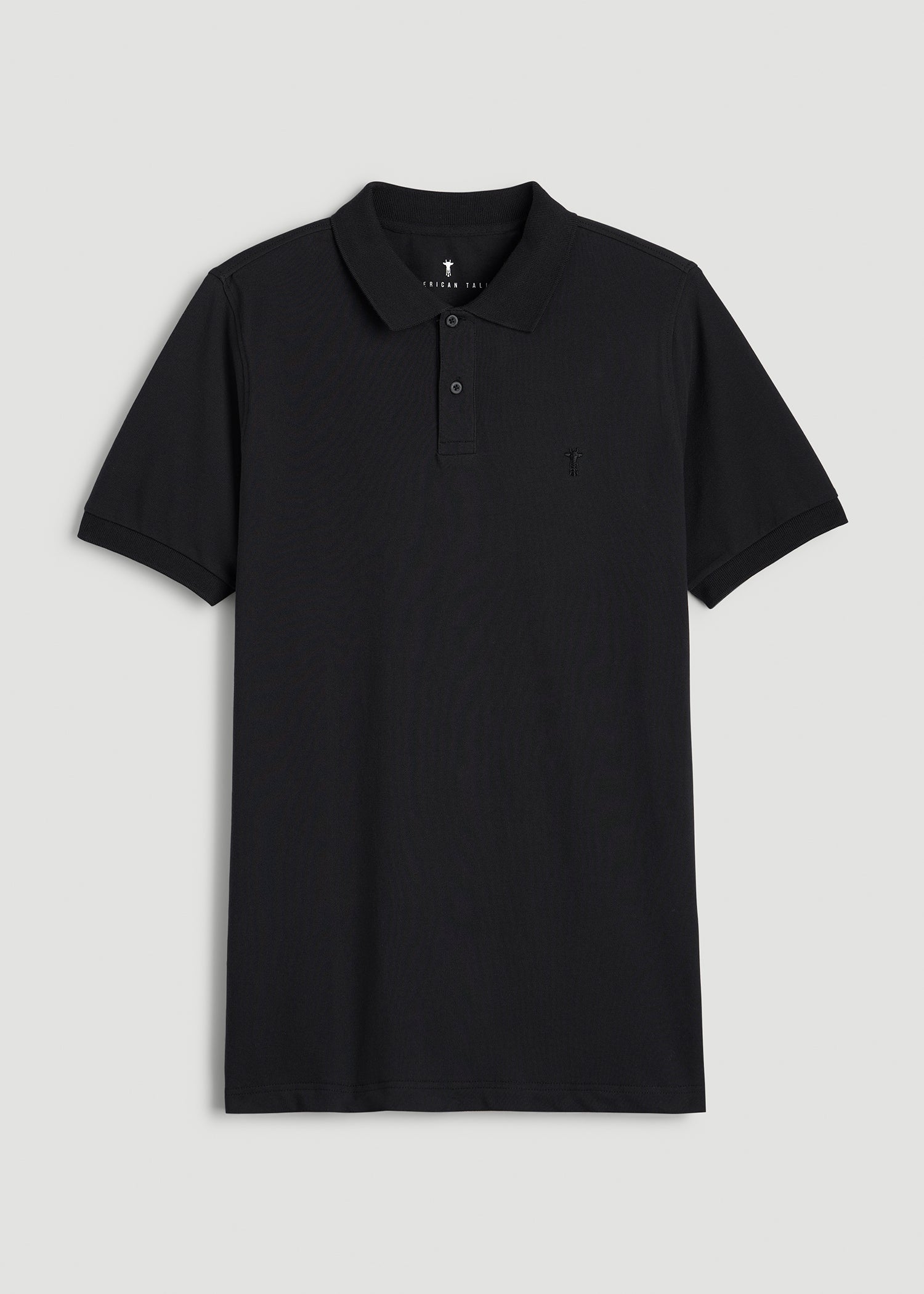 American Tall Sale | Classic Polo with Embroidered Logo for Tall Men in Black