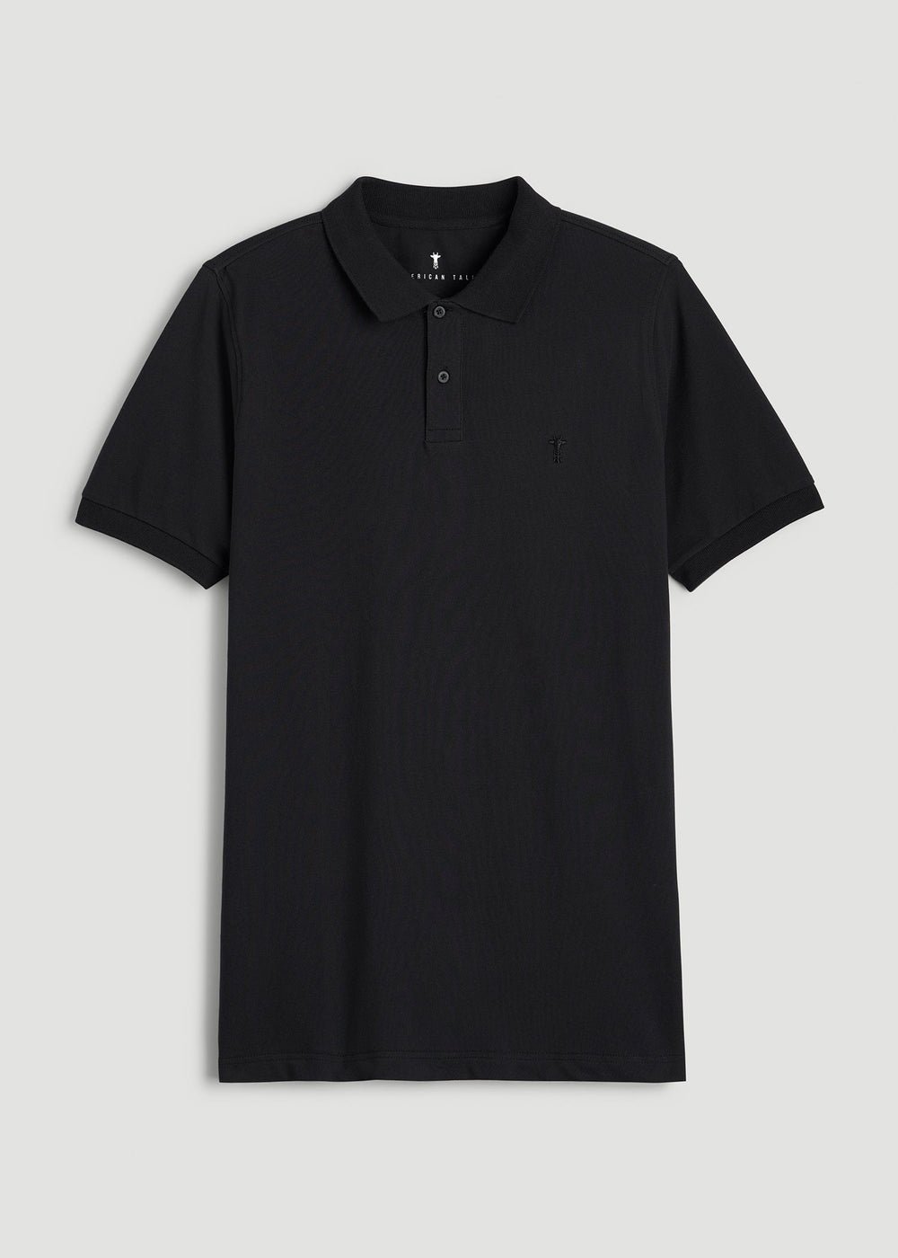 American Tall Sale | Classic Polo with Embroidered Logo for Tall Men in Black