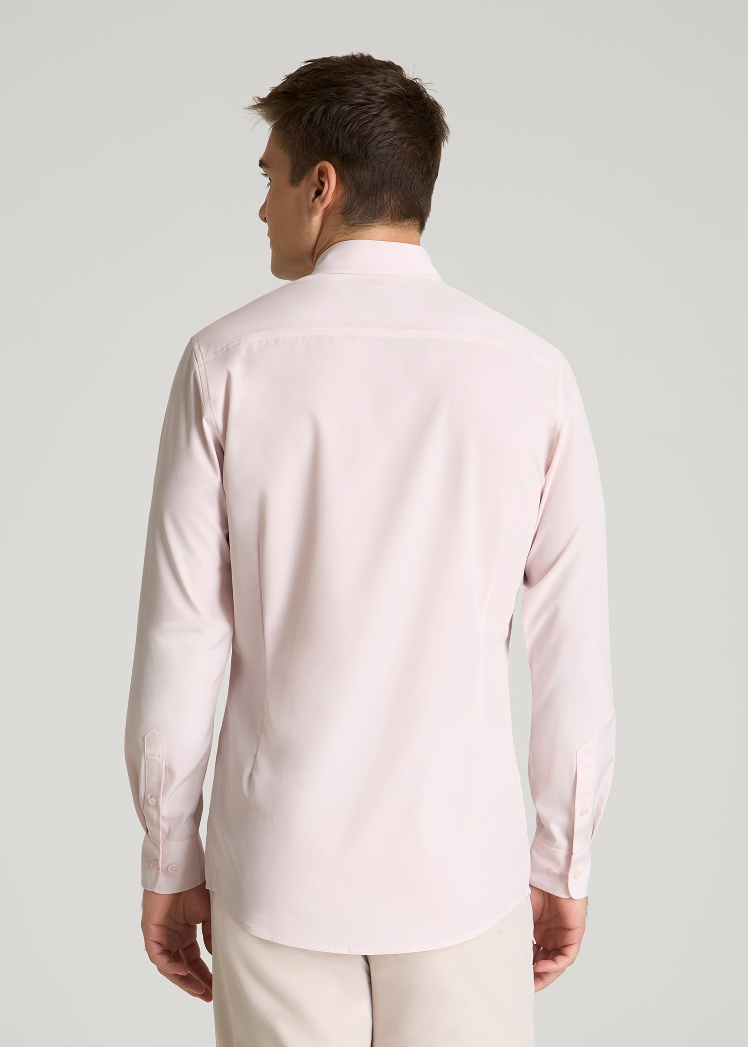 American Tall For Sale | Traveler Stretch Dress Shirt for Tall Men in Grey Lilac