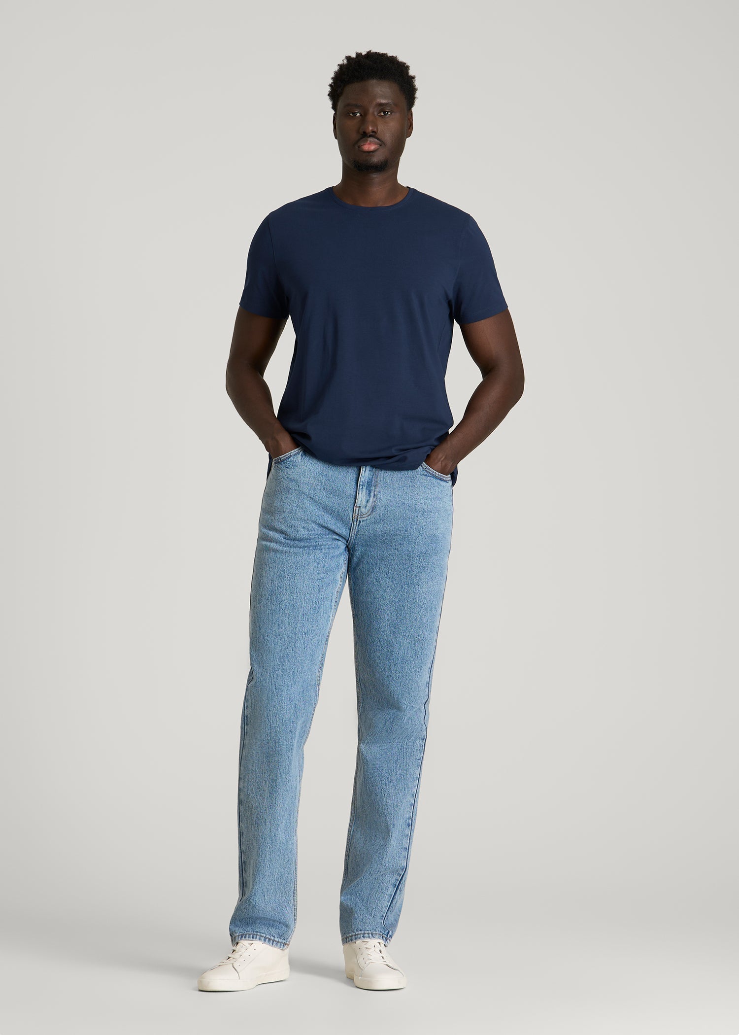 American Tall Online Shop | The Essential Modern Fit Crewneck Tee for Tall Men in Navy