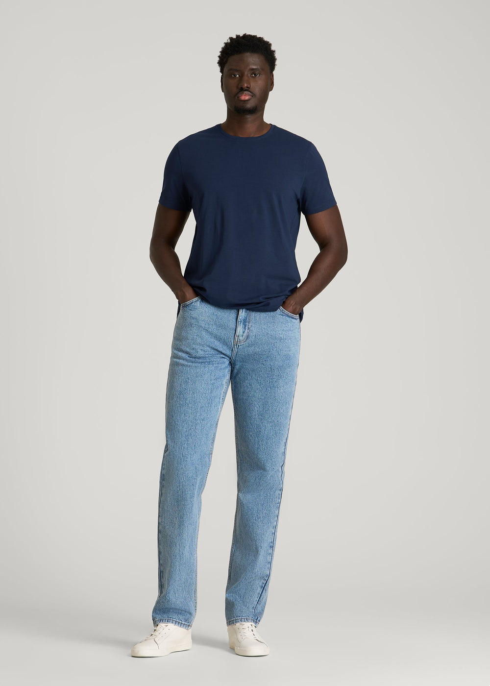 American Tall Online Shop | The Essential Modern Fit Crewneck Tee for Tall Men in Navy