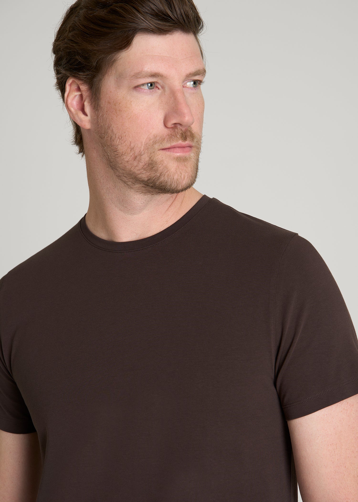 American Tall Discount | The Essential Modern Fit Crewneck Tee for Tall Men in Espresso