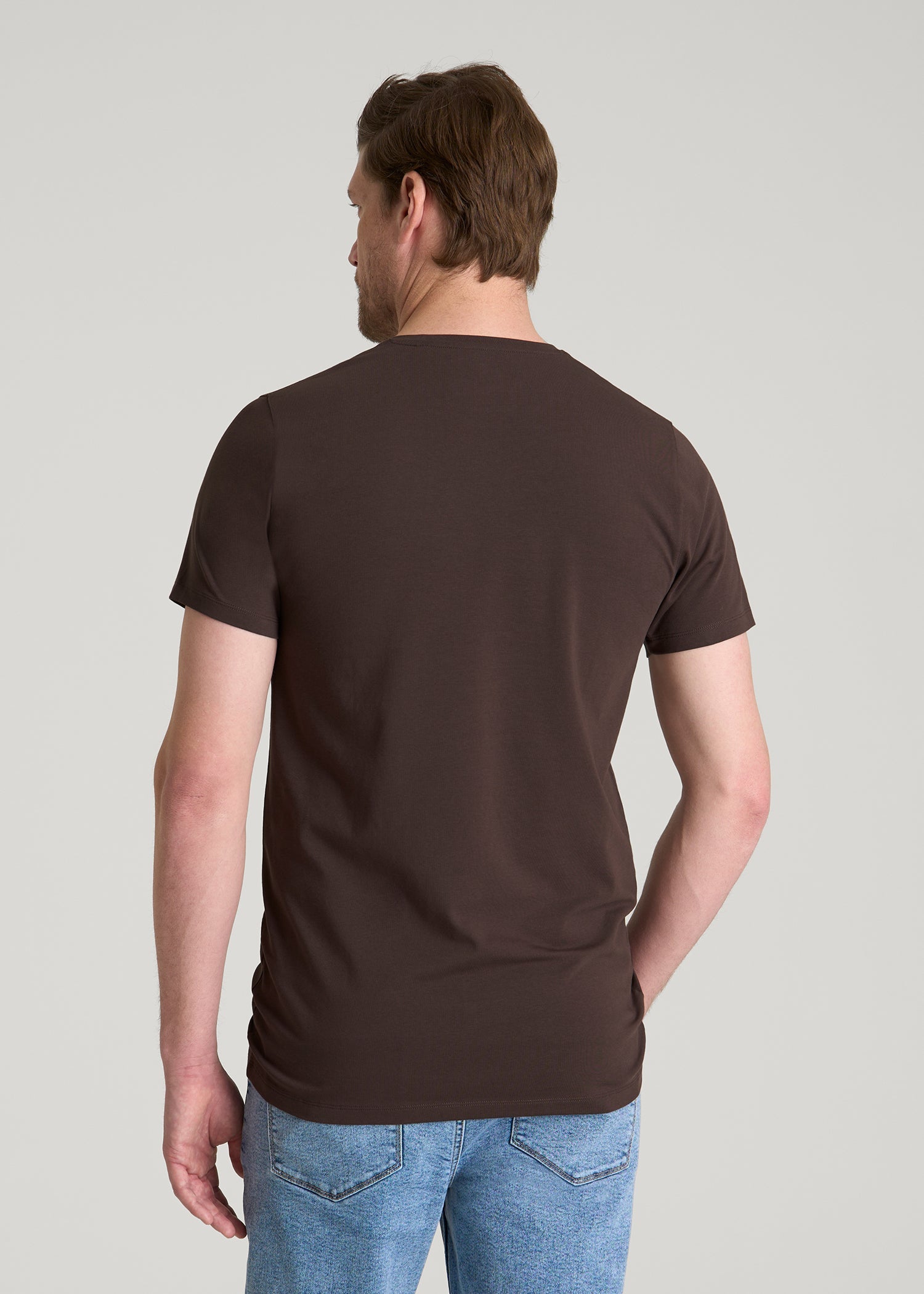 American Tall Discount | The Essential Modern Fit Crewneck Tee for Tall Men in Espresso