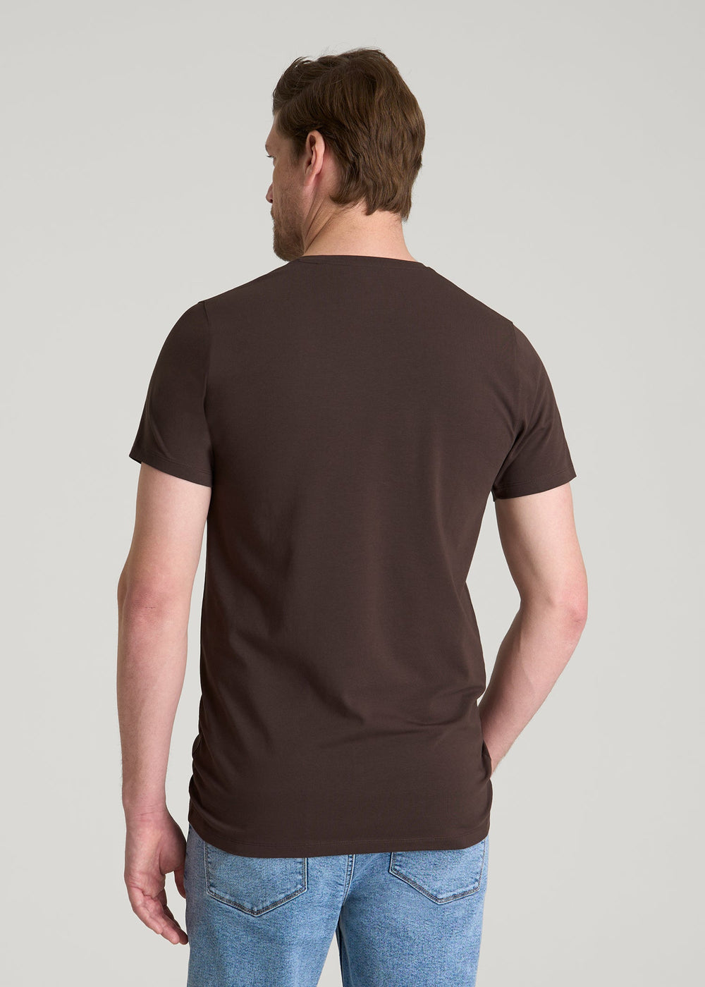American Tall Discount | The Essential Modern Fit Crewneck Tee for Tall Men in Espresso