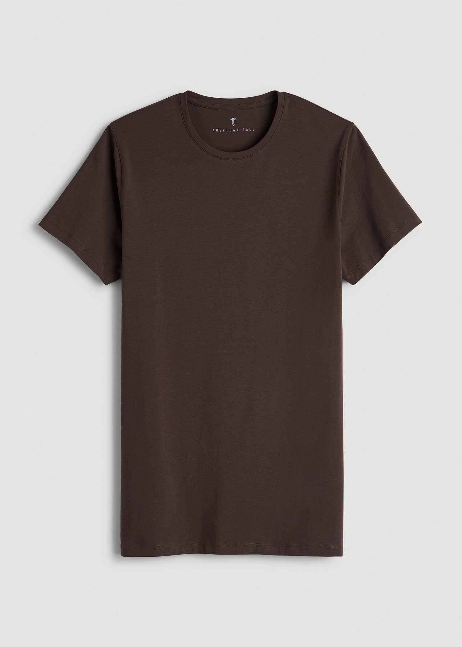 American Tall Discount | The Essential Modern Fit Crewneck Tee for Tall Men in Espresso