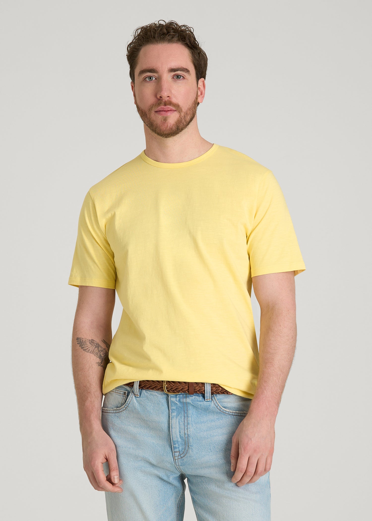American Tall Sale | REGULAR-FIT Slub Tee for Tall Men in Lemon Drop