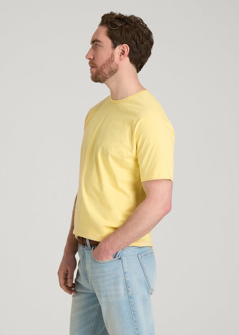 American Tall Sale | REGULAR-FIT Slub Tee for Tall Men in Lemon Drop