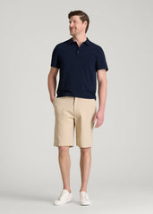 American Tall Outlet | Coastal Perforated Polo for Tall Men in Patriot Blue