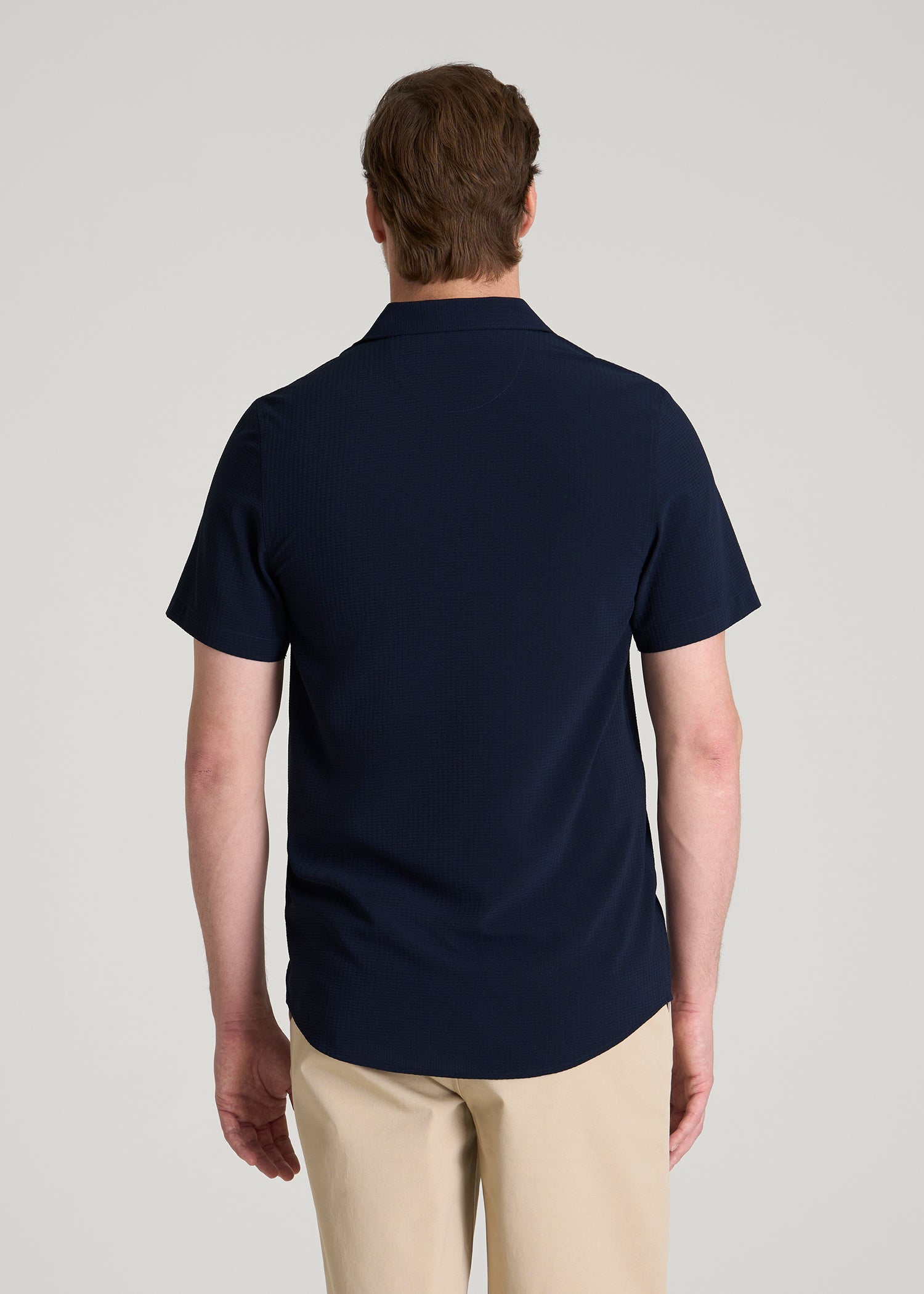 American Tall Outlet | Coastal Perforated Polo for Tall Men in Patriot Blue