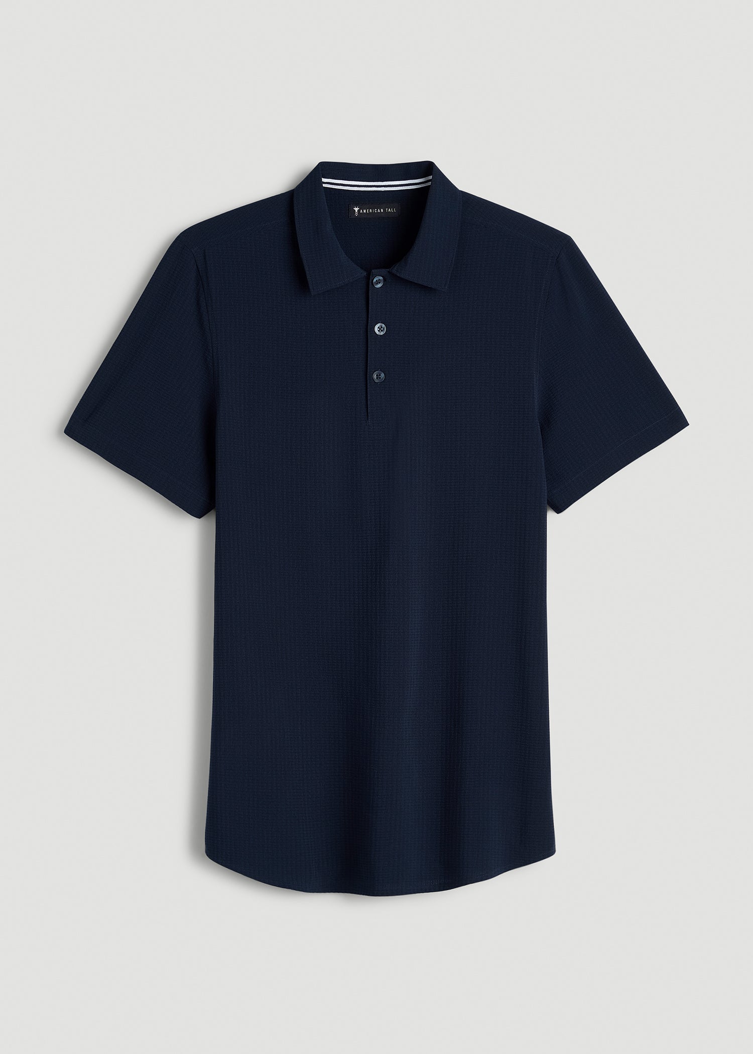 American Tall Outlet | Coastal Perforated Polo for Tall Men in Patriot Blue
