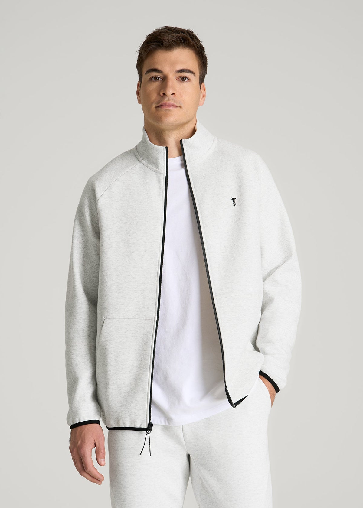 American Tall For Sale | Tech Motion Fleece Full-Zip Jacket for Tall Men in Heather Frost