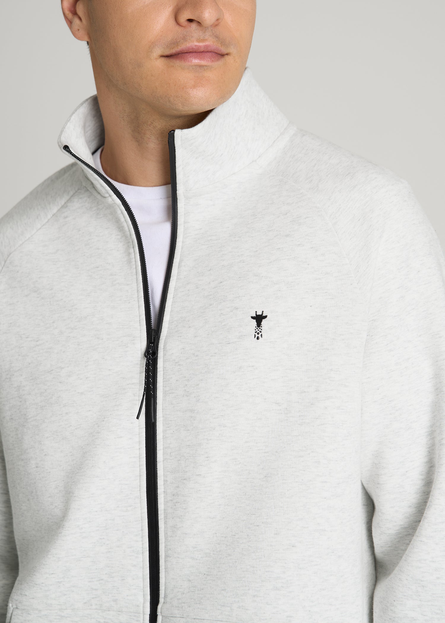American Tall For Sale | Tech Motion Fleece Full-Zip Jacket for Tall Men in Heather Frost