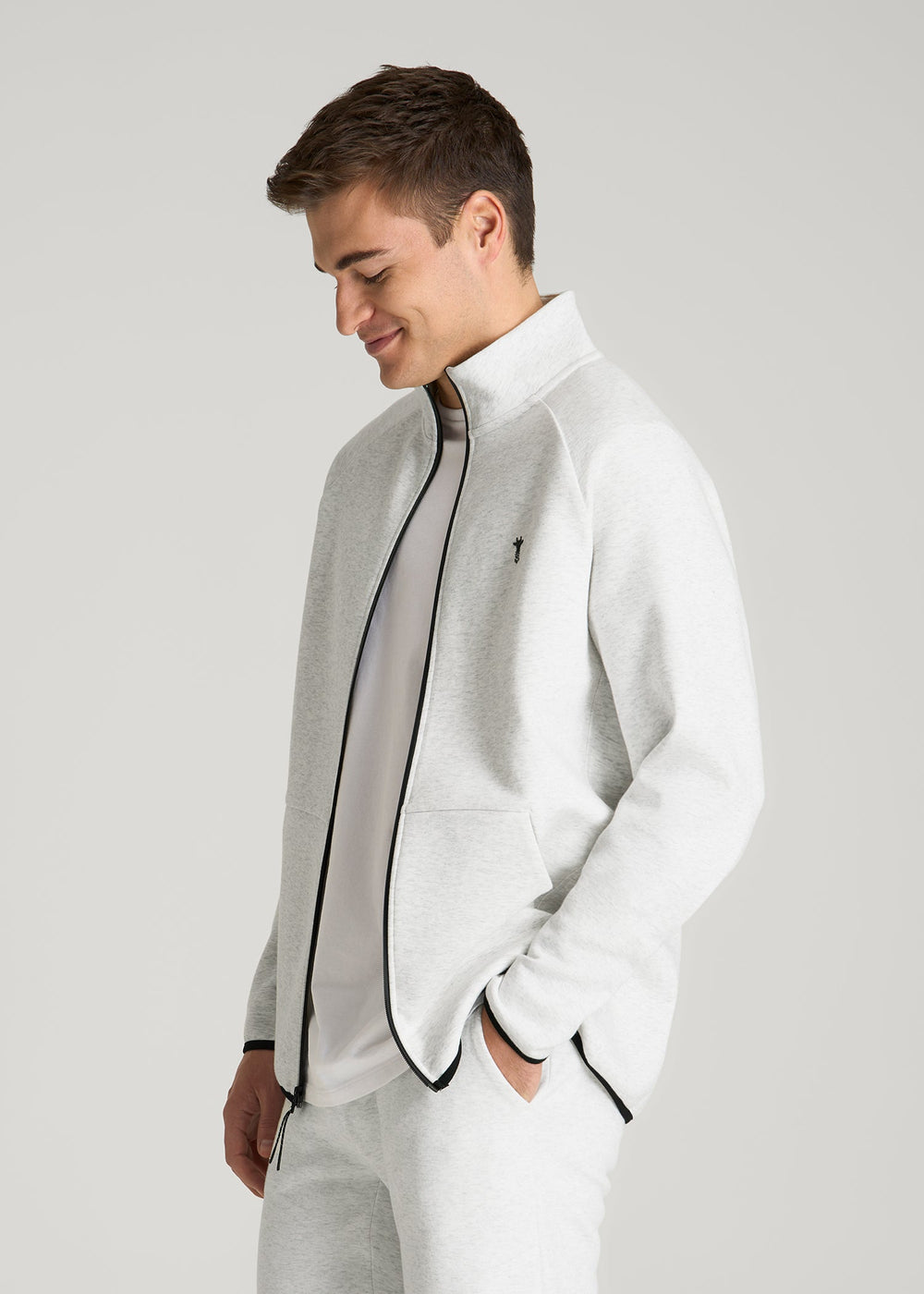 American Tall For Sale | Tech Motion Fleece Full-Zip Jacket for Tall Men in Heather Frost