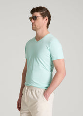 American Tall Discount | The Essential Slim Fit V-Neck Tee for Tall Men in Opal Blue